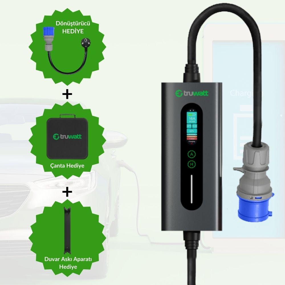 Truwatt ZTA305 7kW Taşınabilir Elektrikli Araç Şarj Cihazı 32A/220V (5 metre) görsel 3