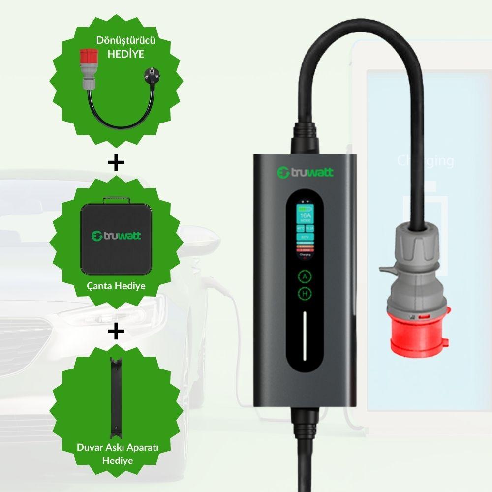 Truwatt ZTA405 11kW Taşınabilir Elektrikli Araç Şarj Cihazı 16A/380V (5 metre) görsel 3